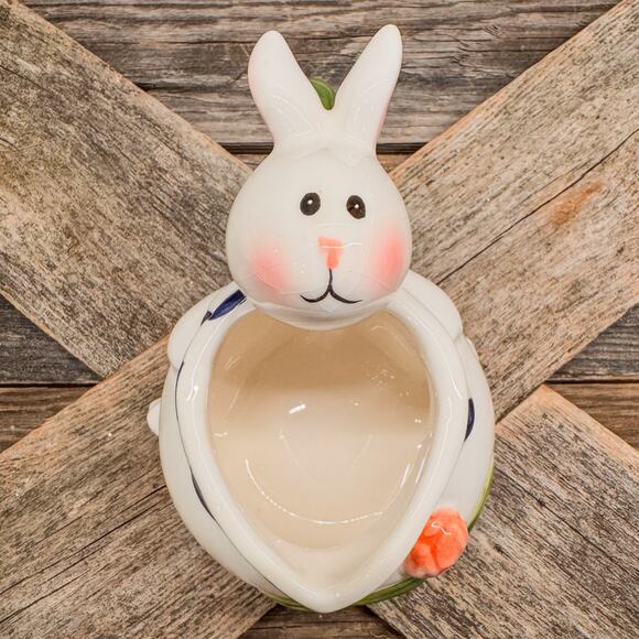 Set of 4 - Vintage Mercuries - Ceramic Bunnies Tulip Creamer Jug and 3 Cups - Picture 3 of 10